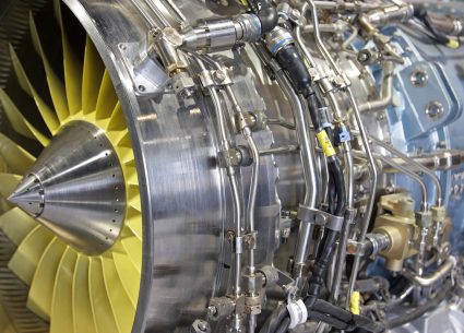 Detailed exposure of a turbo jet engine