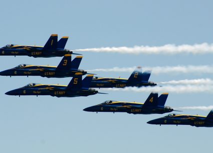 Blue Angels flying in formation